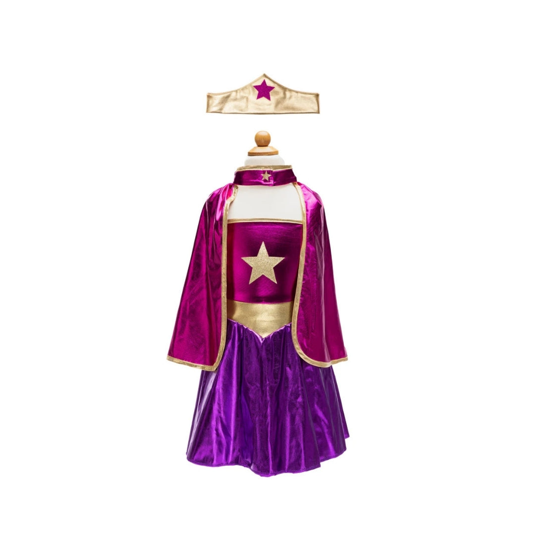 Vestido de Estrella de Superhéroe Magenta