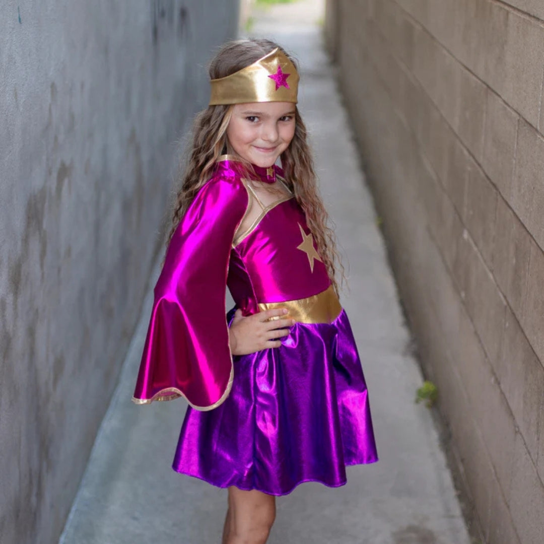Vestido de Estrella de Superhéroe Magenta