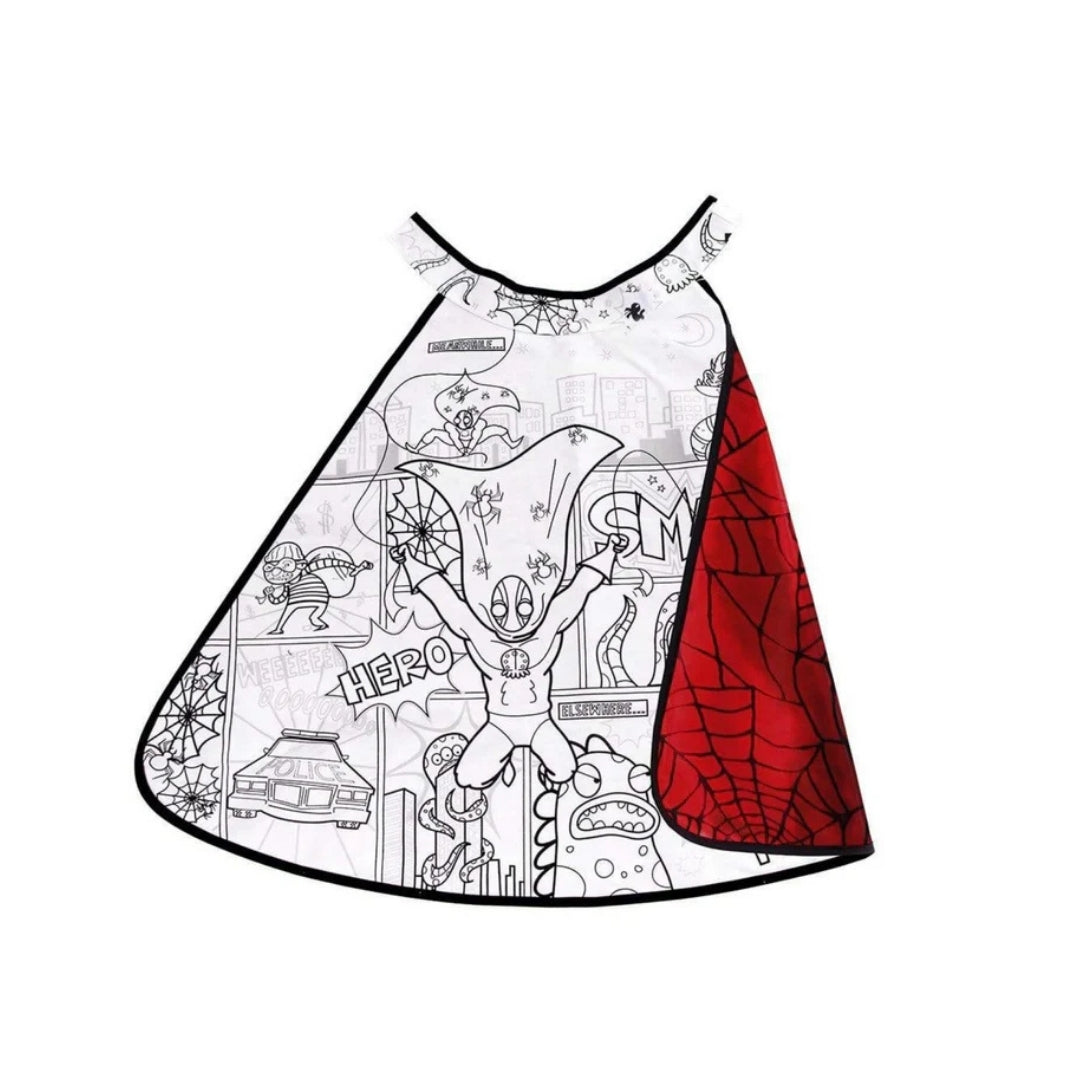 Capa para Colorear Reversible de Superhéroe Araña