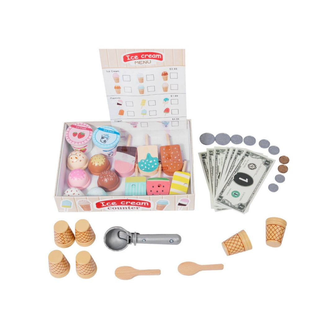 MOSTRADOR DE HELADOS DE MADERA