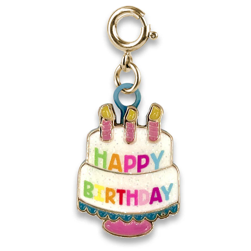 CHARM DE PASTEL DE CUMPLEAÑOS DORADO
