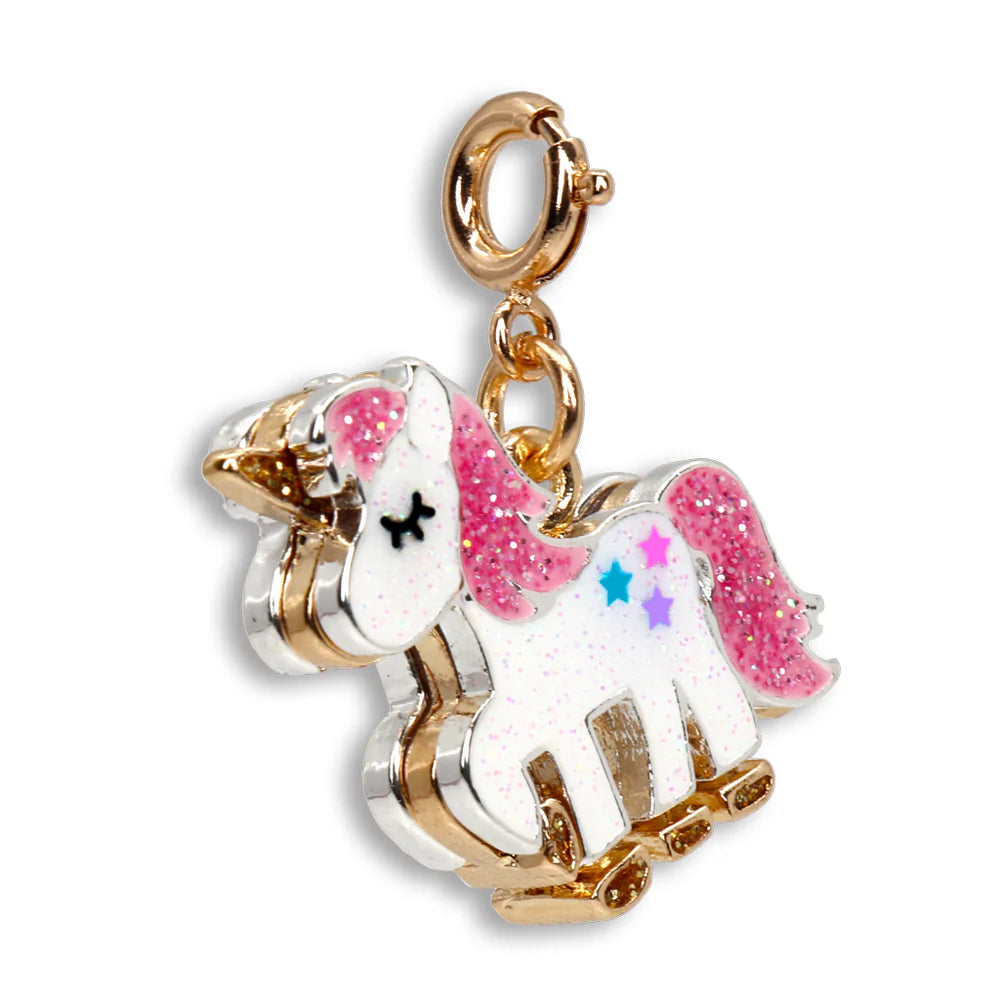 CHARM DE UNICORNIO CON BRILLO ROSA