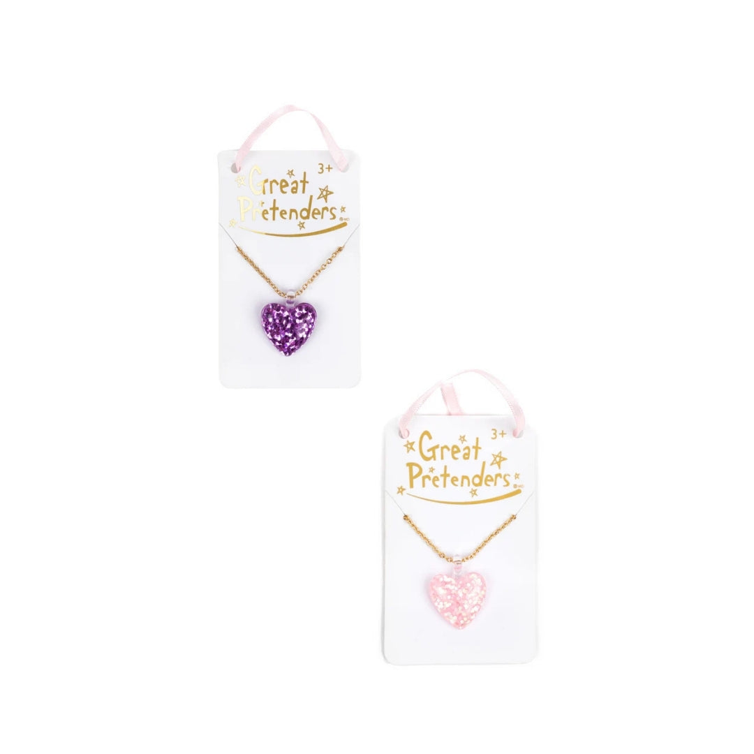 GREAT PRETENDERS COLLAR DE CORAZÓN CON PURPURINA