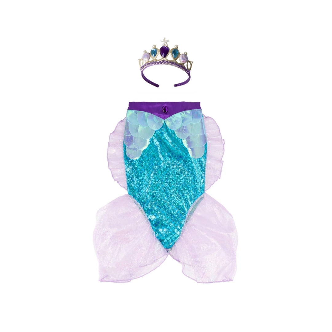 Falda y Tiara de Brillo de Sirena