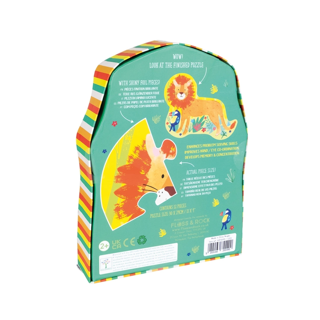 ROMPECABEZAS DE 12 PIEZAS EN  CAJA CON FORMA DE LEÓN