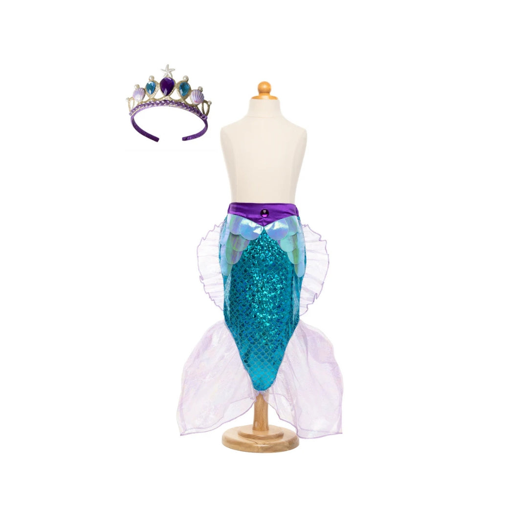 Falda y Tiara de Brillo de Sirena