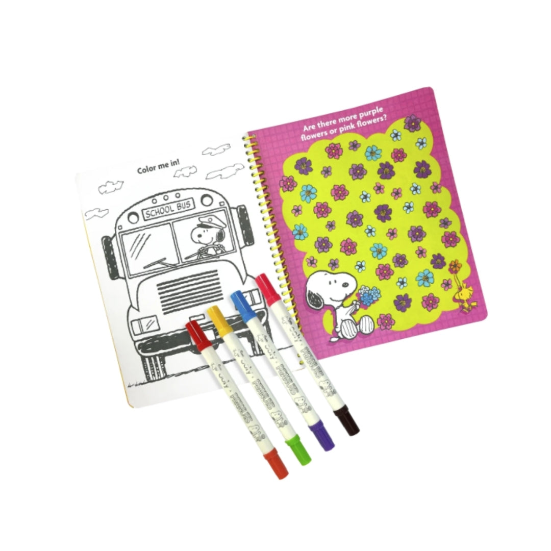 KIT DE VIAJE ACTIVIDADES Y MARCADORES DE DOBLE PUNTA PEANUTS