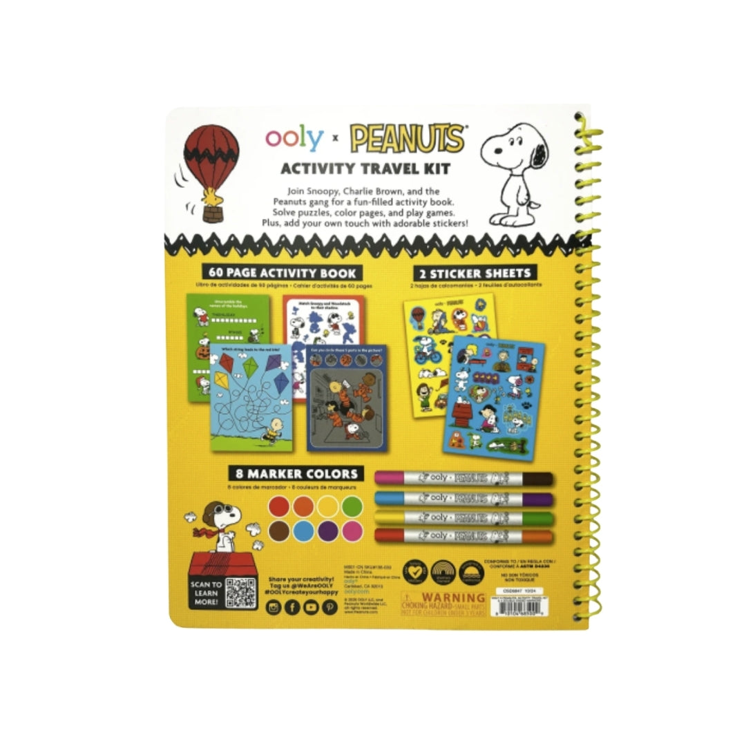 KIT DE VIAJE ACTIVIDADES Y MARCADORES DE DOBLE PUNTA PEANUTS