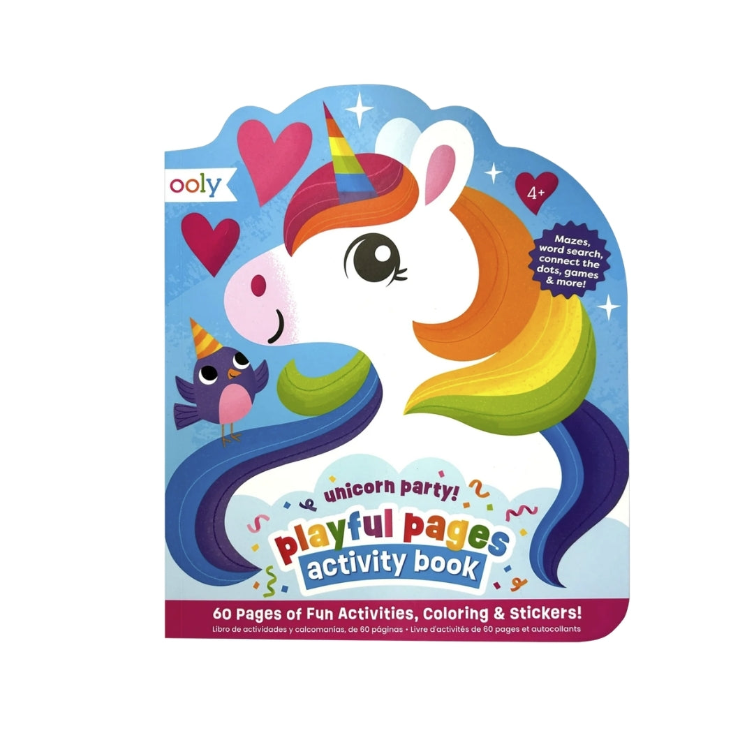LIBRO DE ACTIVIDADES PARA COLOREAR Y PEGATINAS FIESTA DE UNICORNIO