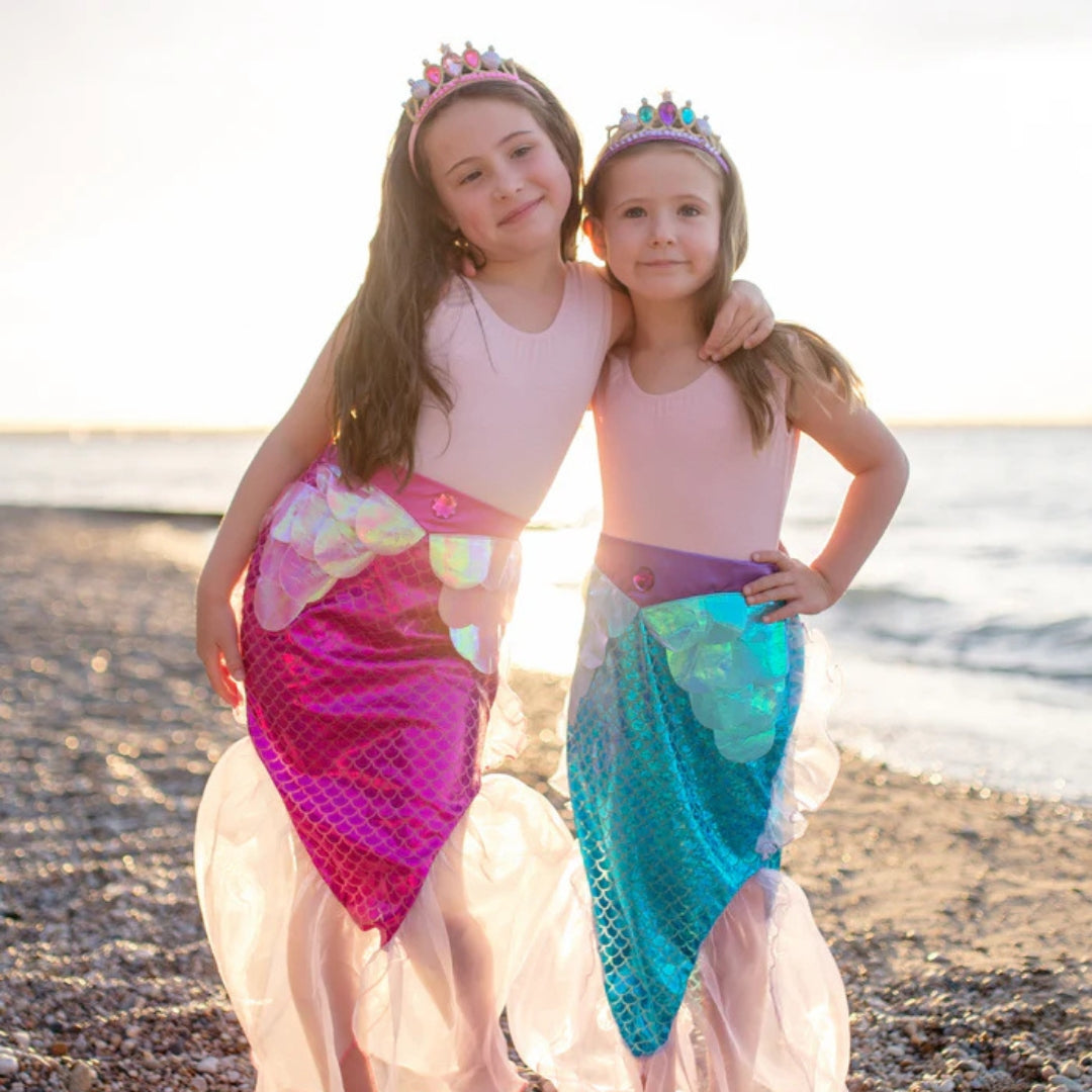 Falda y Tiara de Brillo de Sirena