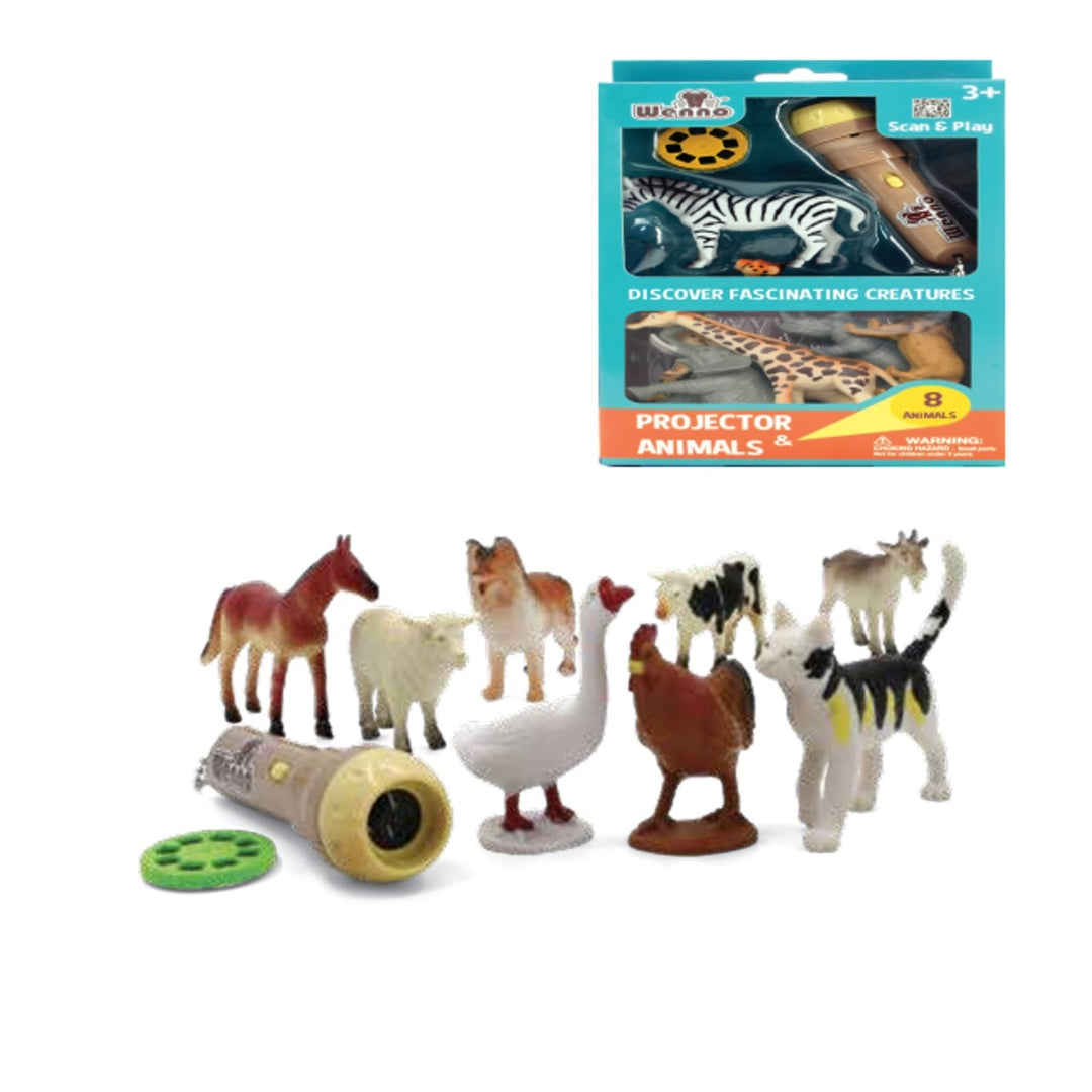 WENNO JUEGO DE ANIMALES DE GRANJA CON PROYECTOR DE LINTERNA