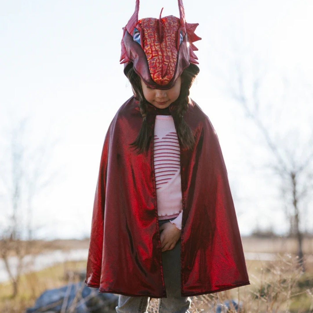 Capa de Dragón Metálico Rubí