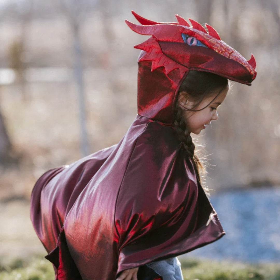 Capa de Dragón Metálico Rubí