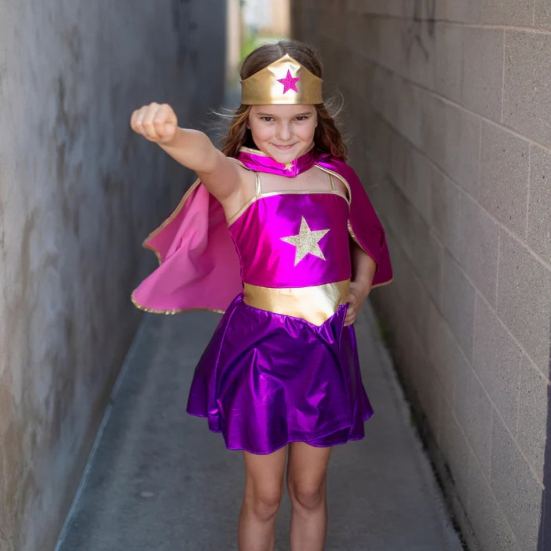 Vestido de Estrella de Superhéroe Magenta