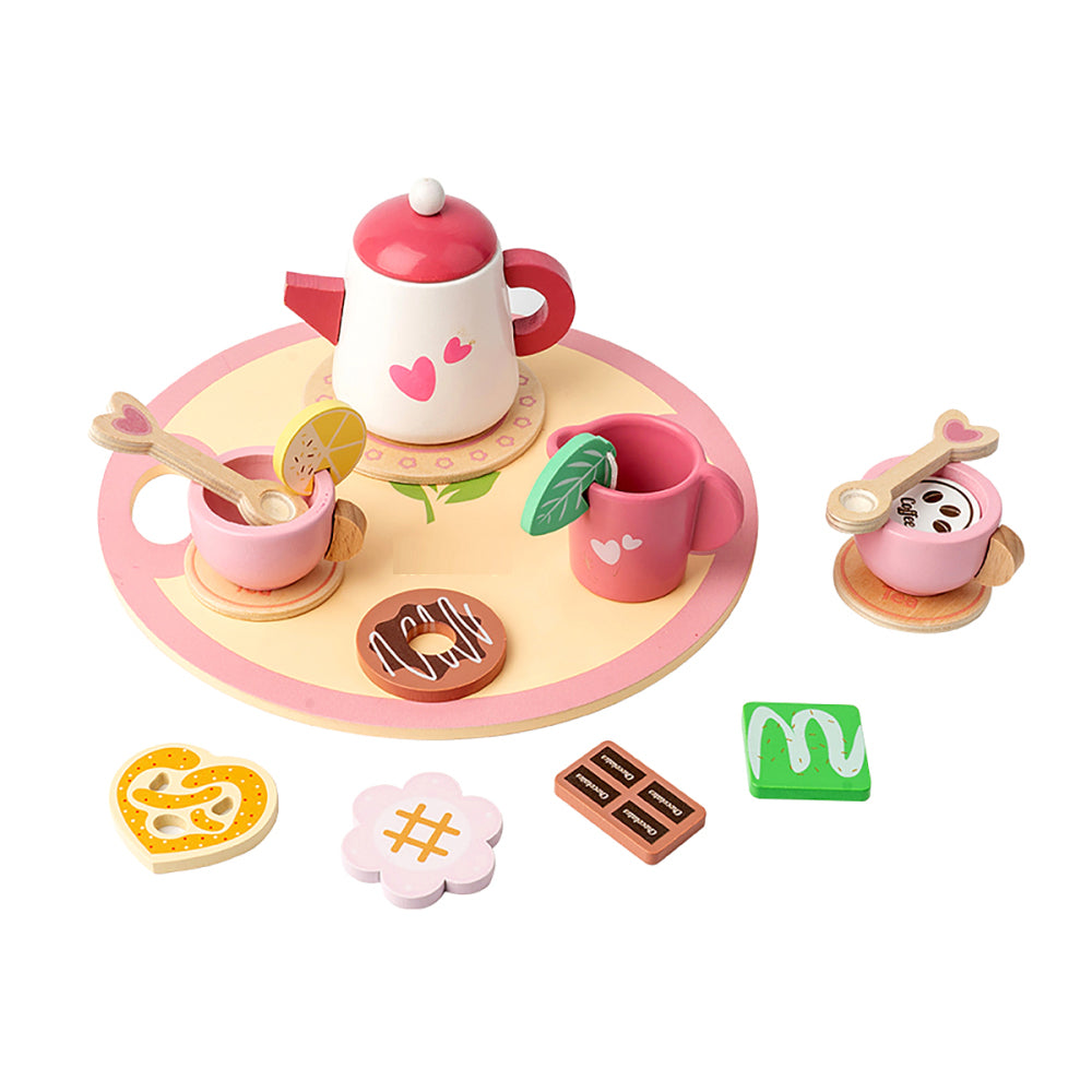 JUEGO DE TÉ ROSITA CORAZONES DE MADERA