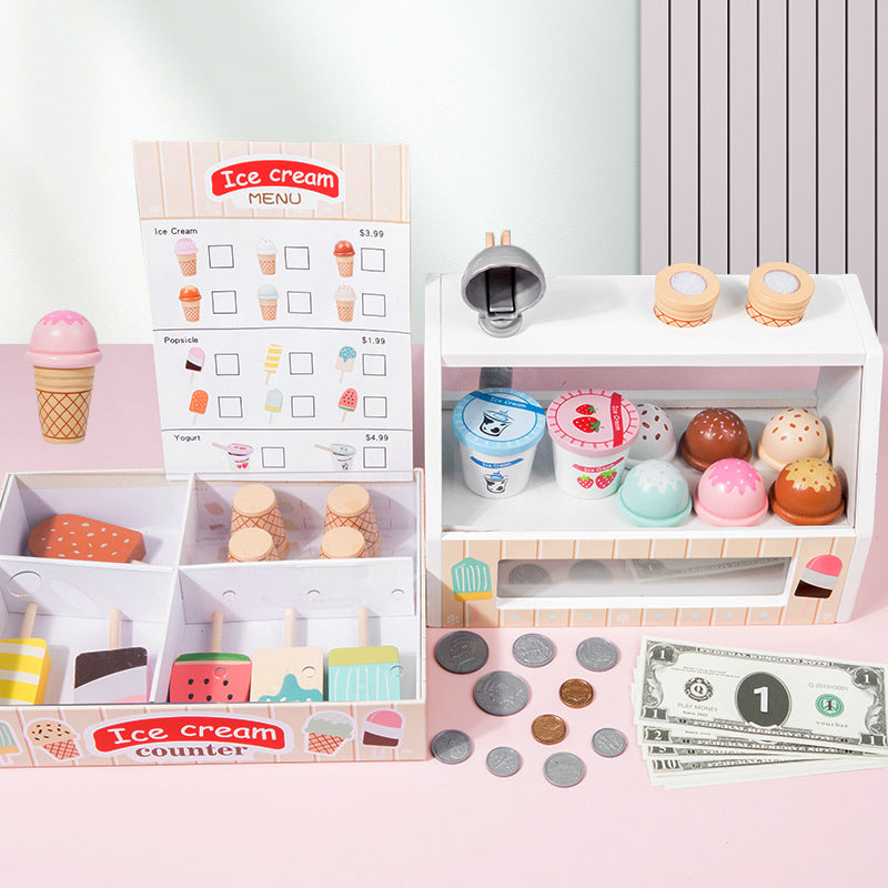 MOSTRADOR DE HELADOS DE MADERA