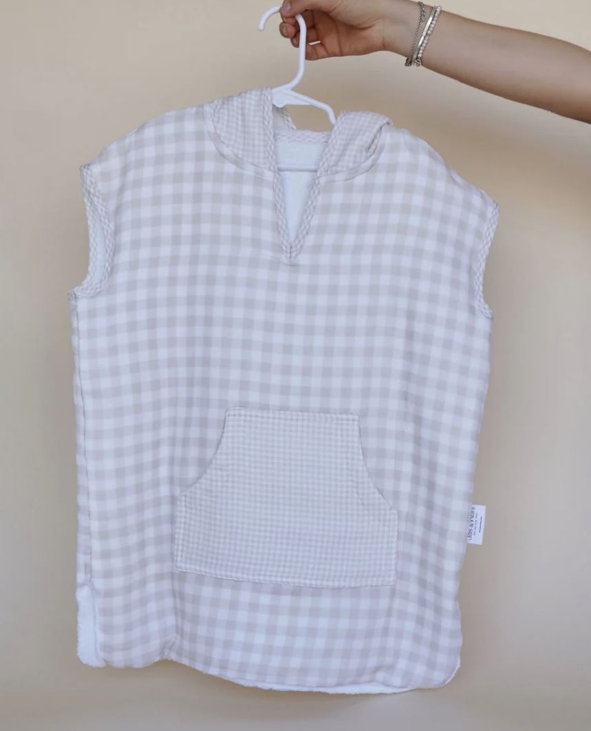 JAS & RONI PONCHO BEIGE SQUARES