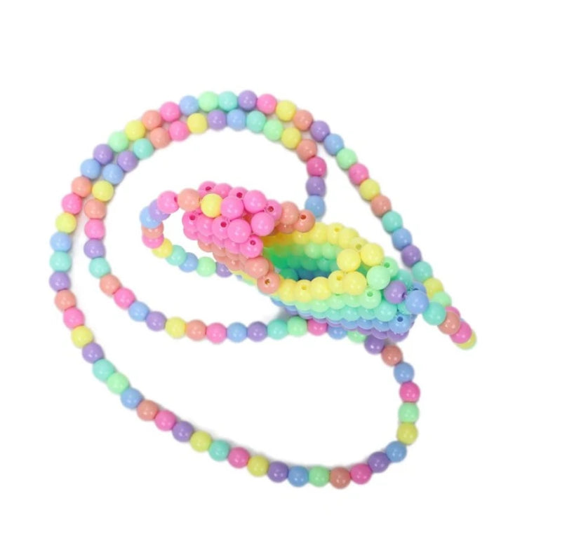 BOLSO PERLAS CORAZON MULTICOLOR