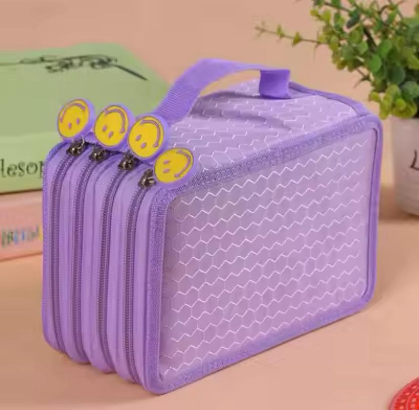 ESTUCHERA HAPPY FACE MORADA