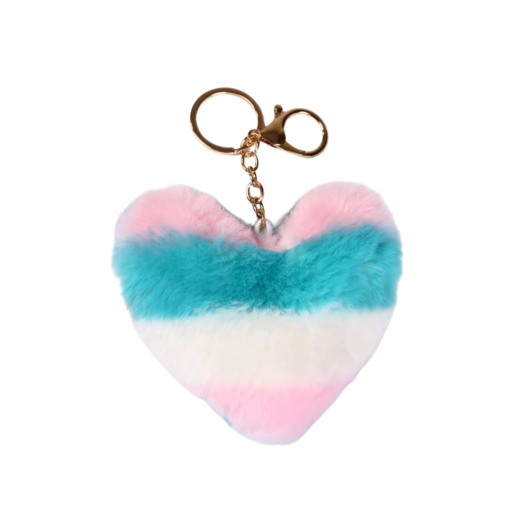 Llavero Corazón Rosa y Azul