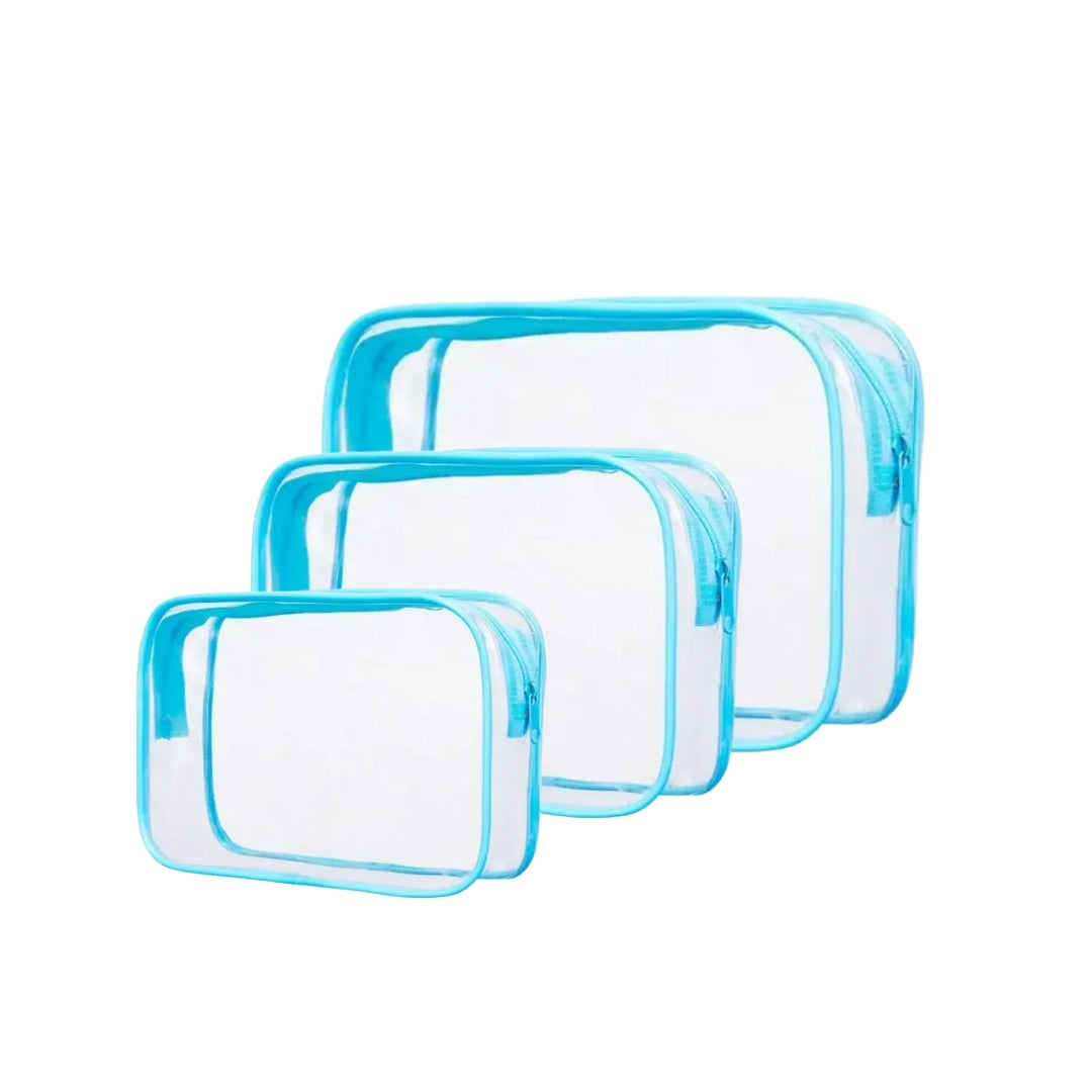 Combo Estuches Transparentes Azul