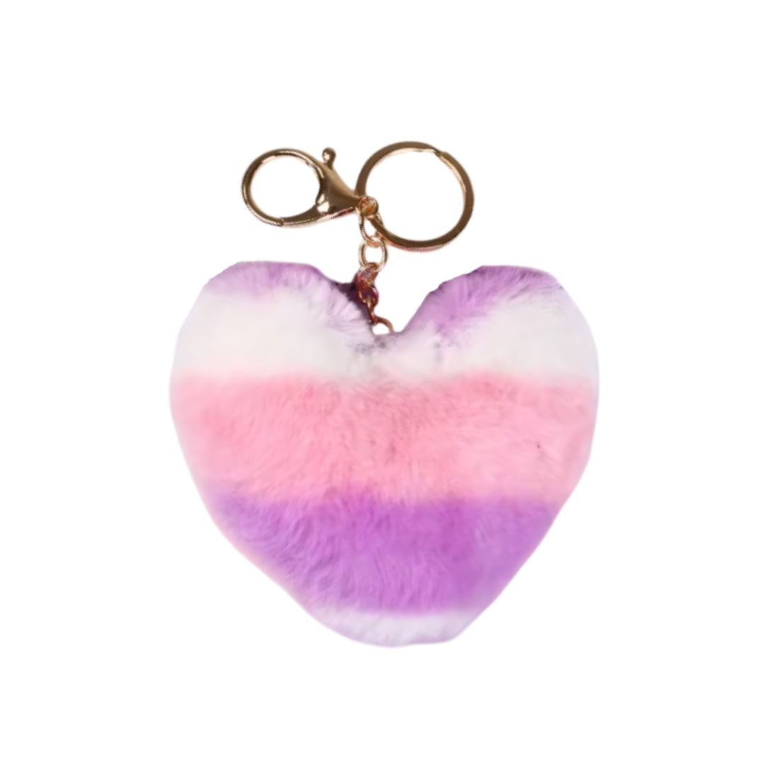 Llavero Corazón Rosa y Morado