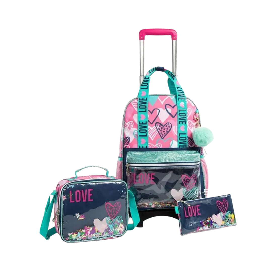 COMBO MOCHILA RUEDITAS LOVE