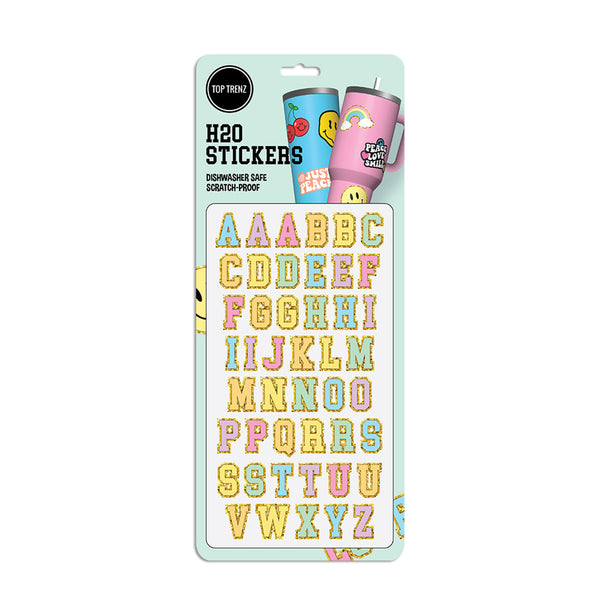 TOP TRENZ HOJA DE PEGATINAS PARA TERMO ABECEDARIO GLAM