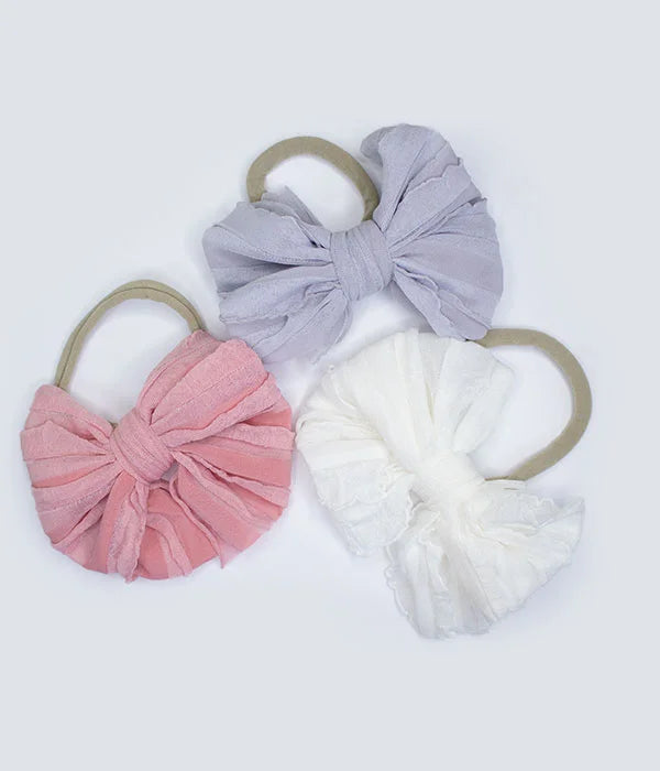 Trio Diadema elástica con moño