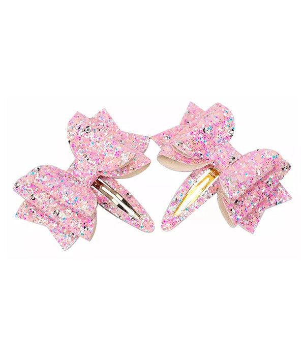 Set de Clips Moño Glitter