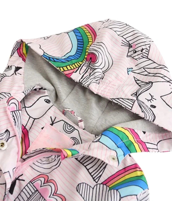 CHAMARRA ROMPEVIENTOS ARCOÍRIS Y ANIMALITOS