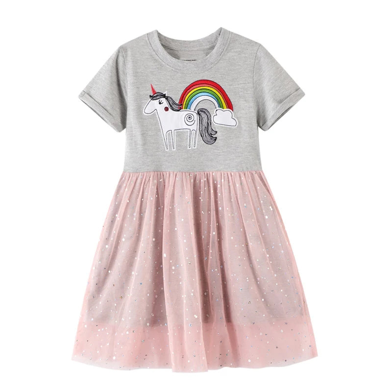VESTIDO UNICORNIO MANGA CORTA CON TUTU