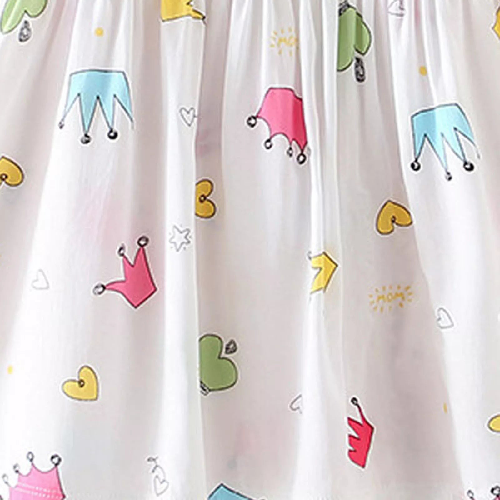 Vestido de algodón con estampado de coronas